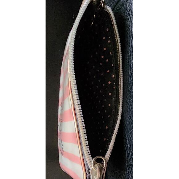 Vintage Victoria Secret pink and white key chain cosmetic bag/ coin purse Tavel - Picture 3 of 4